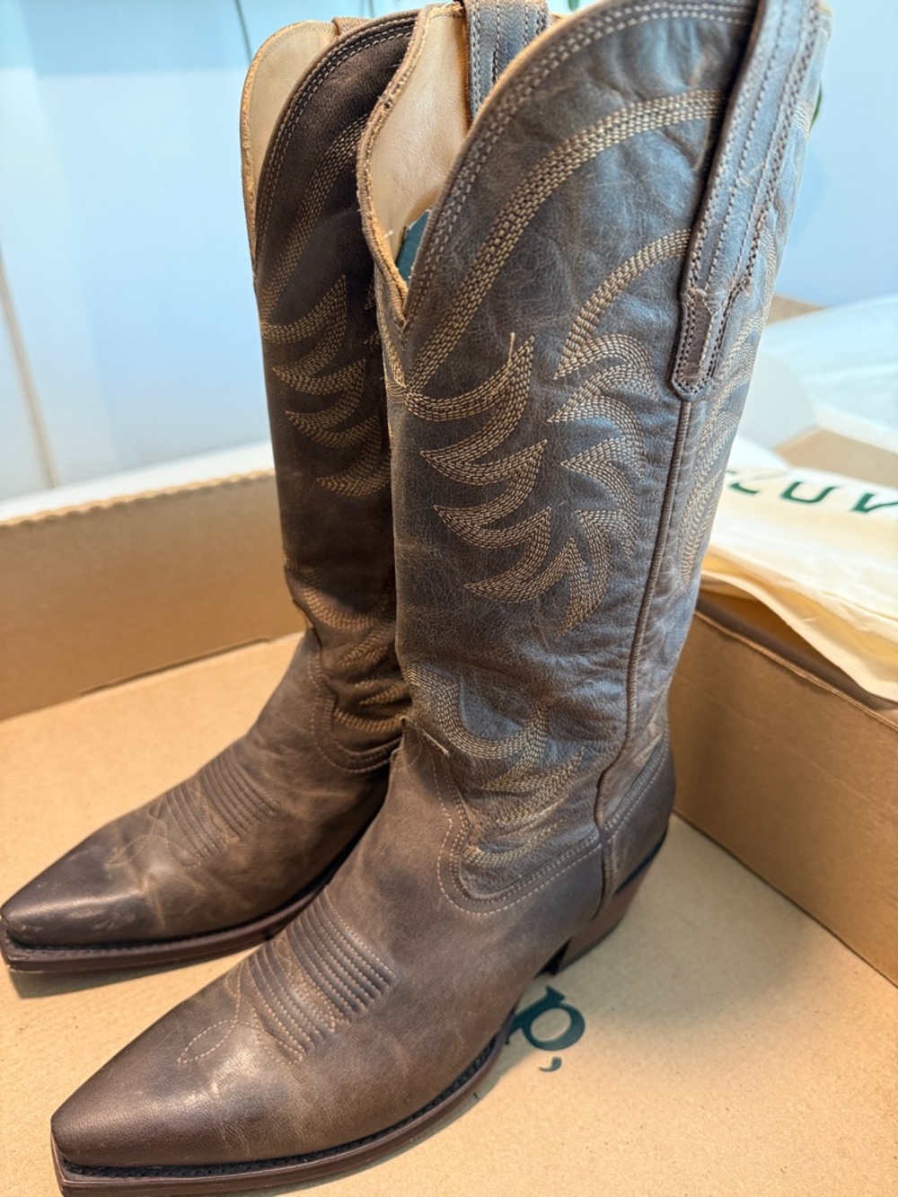Tecovas Women's Annie Boot Brown Leather Size 9.5
